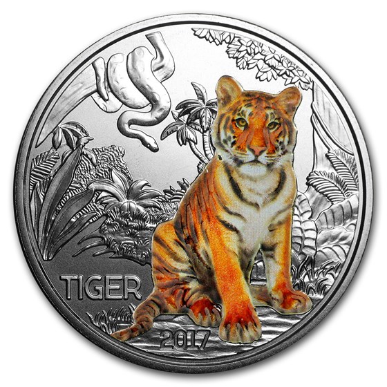2017 Austria Cupro-Nickel €3 Colorful Creatures (Tiger) 2017 Austria Cupro-Nickel €3 Colorful Creatures (Tiger)